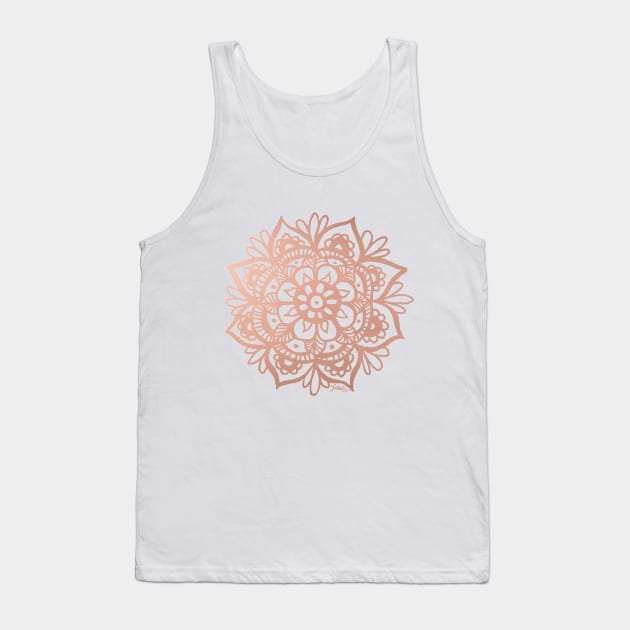 Rose Gold Mandala Tank Top by julieerindesigns